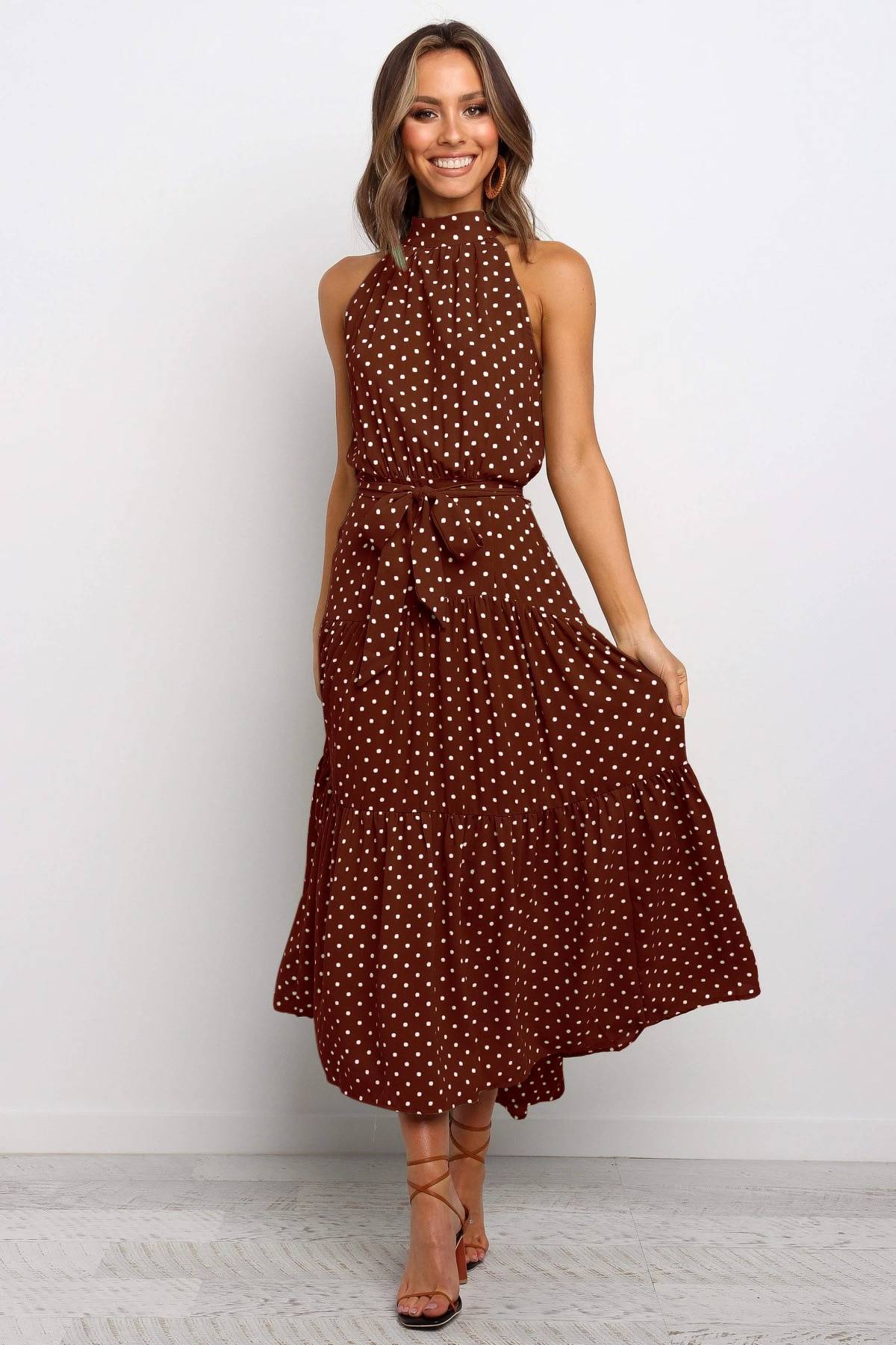 Polka Dot Halter Dress - All Dresses - Clothing - 54 - 2024