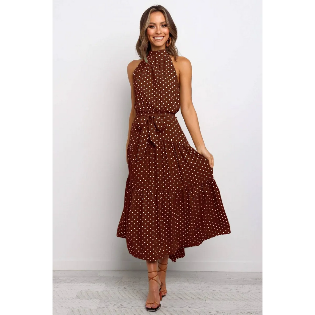 Polka Dot Halter Dress - All Dresses - 54
