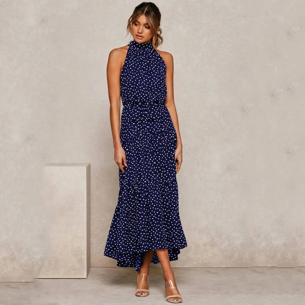 Polka Dot Halter Dress - All Dresses - 56