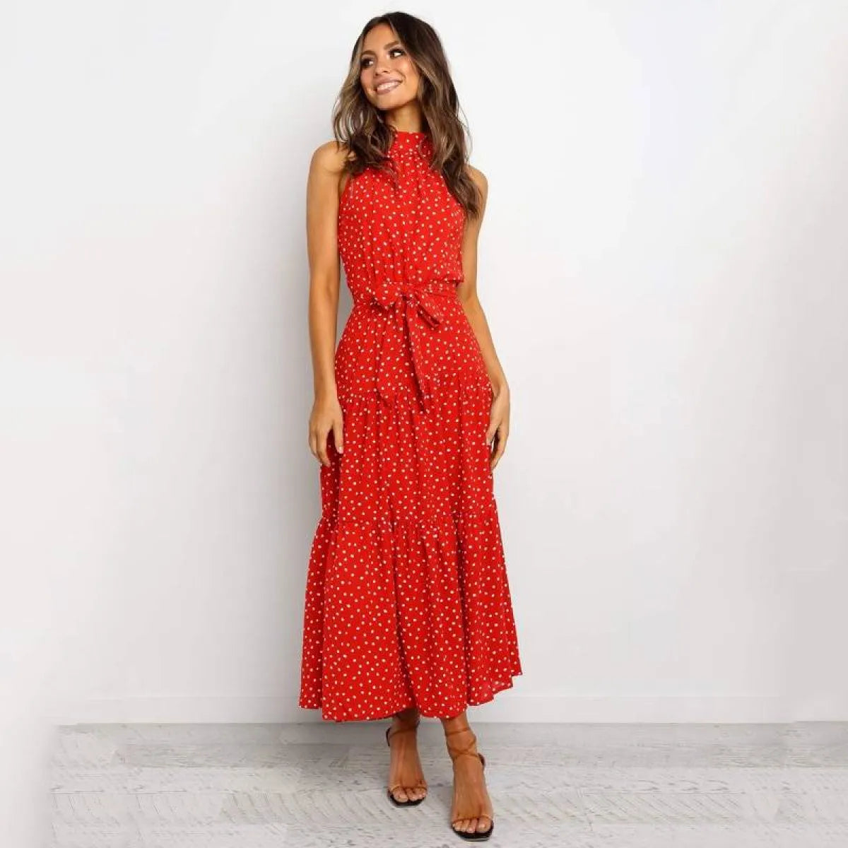 Polka Dot Halter Dress - All Dresses - 7