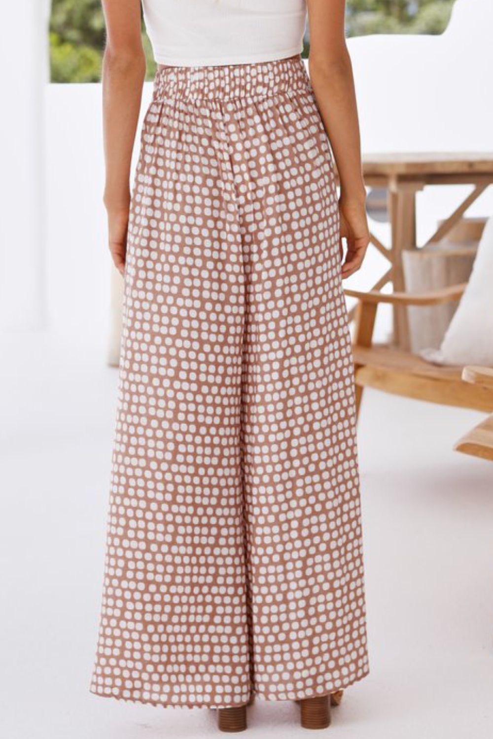 Polka Dot High Waist Wide Leg Pants with Pockets - Bottoms - Pants - 10 - 2024