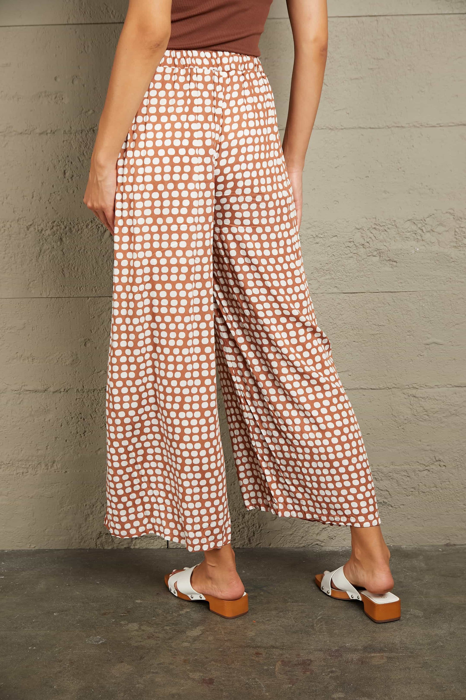 Polka Dot High Waist Wide Leg Pants with Pockets - Bottoms - Pants - 2 - 2024