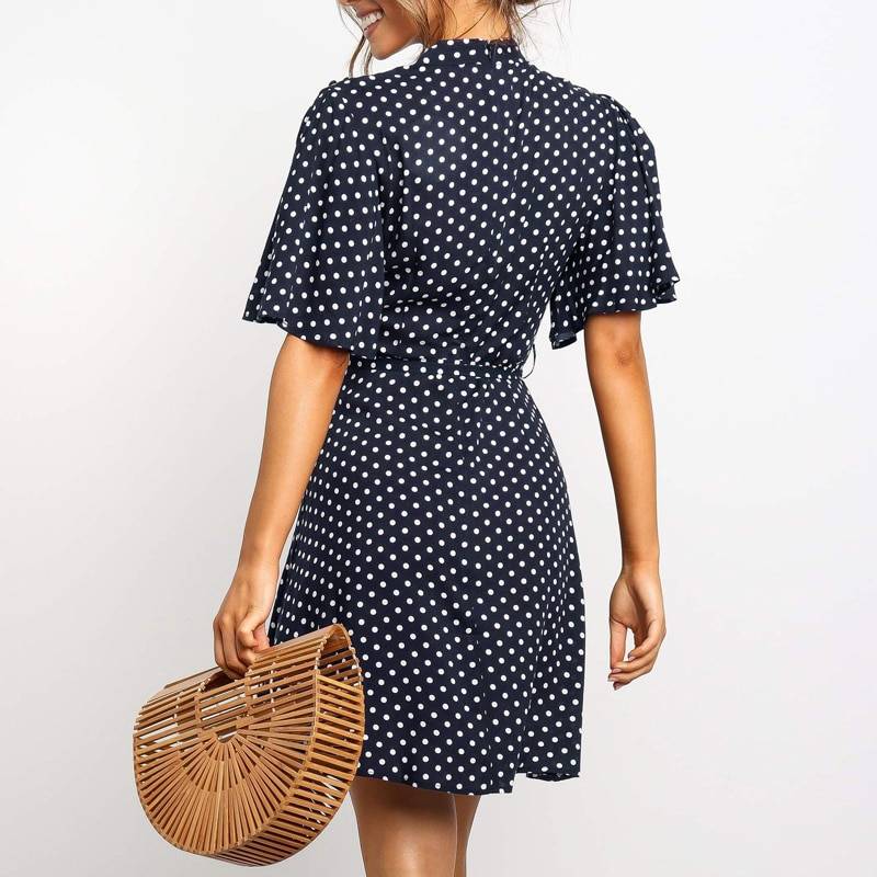 Polka Dot Mini Dress - All Dresses - Clothing - 12 - 2024