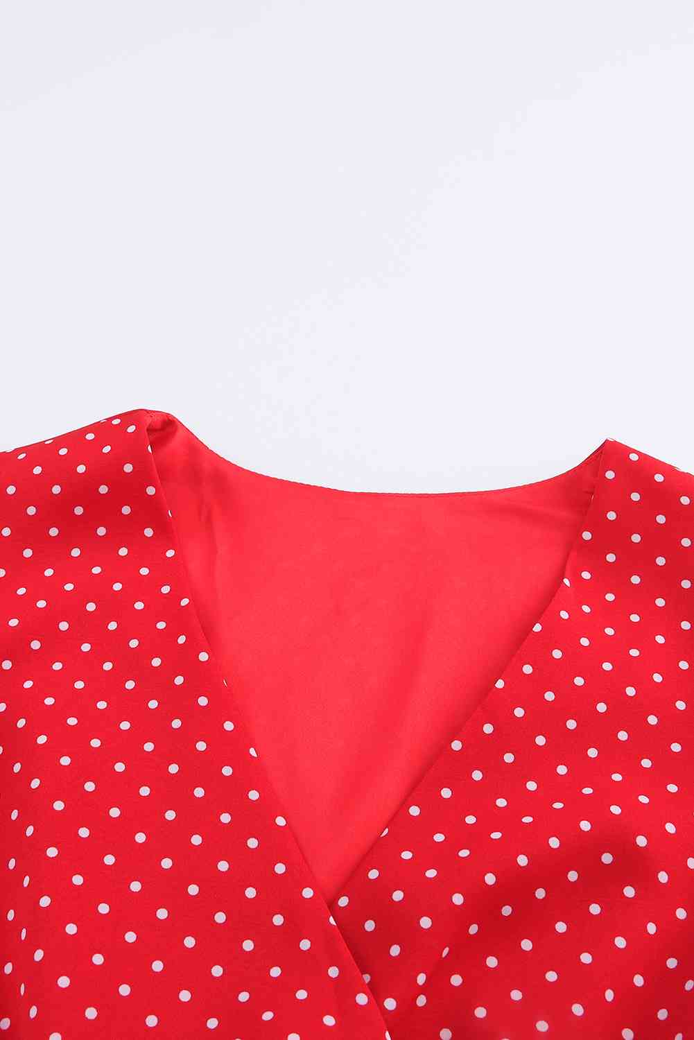 Polka Dot Surplice Neck Tie Waist Dress - All Dresses - Dresses - 3 - 2024