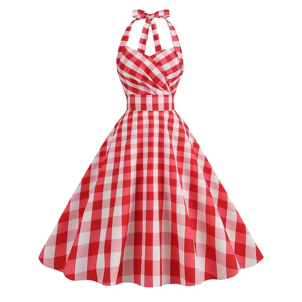 Vintage Polka Dot Halter Fit & Flare Dress - All Dresses - Dress - 7