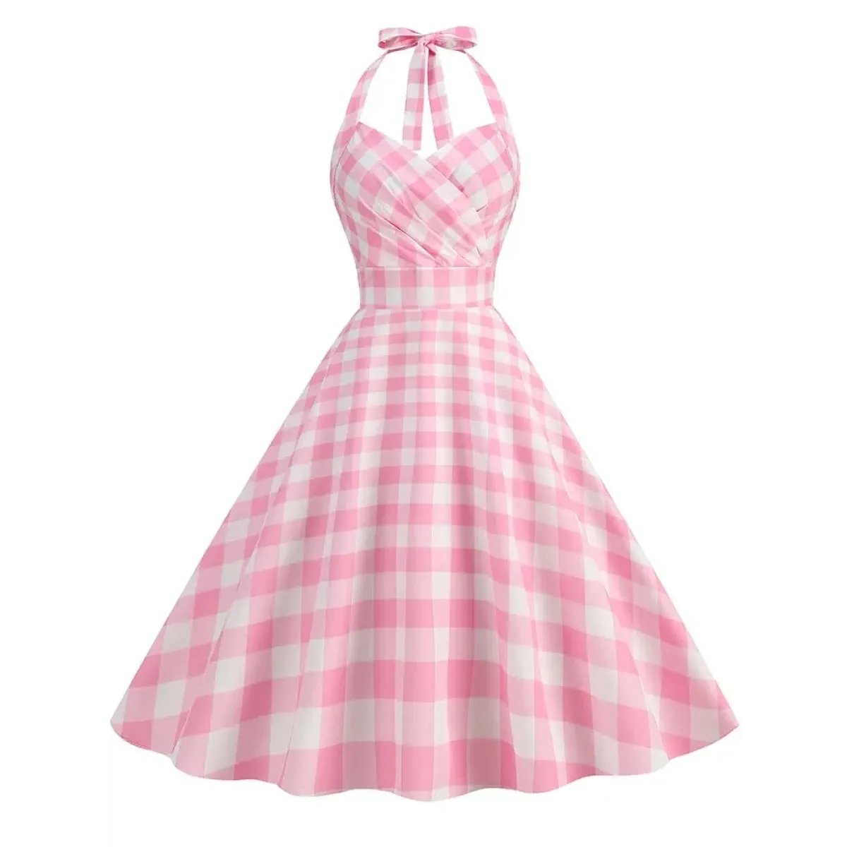 Vintage Polka Dot Halter Fit & Flare Dress - All Dresses - Dress - 11