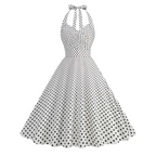 Vintage Polka Dot Halter Fit & Flare Dress - All Dresses - Dress - 6