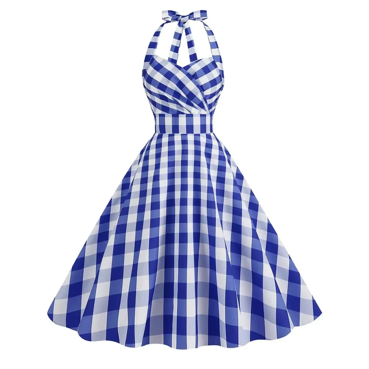 Vintage Polka Dot Halter Fit & Flare Dress - All Dresses - Dress - 12