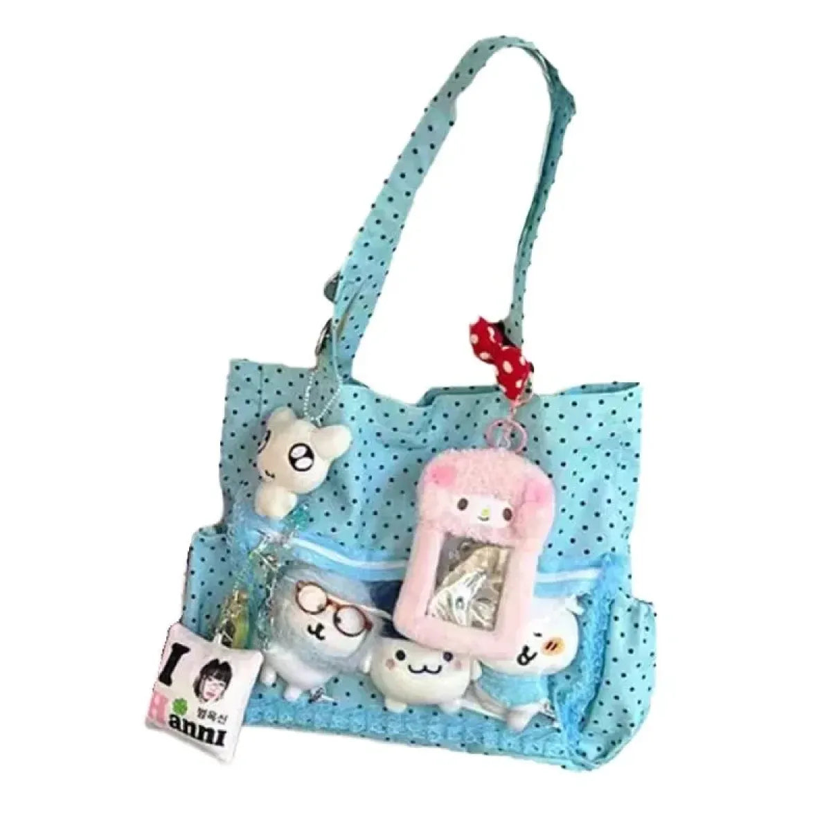 Y2K Polka Dot Transparent Ita Tote Bag - Harajuku Style - Shoulder Bag - 8