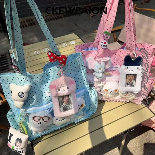 Y2K Polka Dot Transparent Ita Tote Bag - Harajuku Style - Shoulder Bag - 2