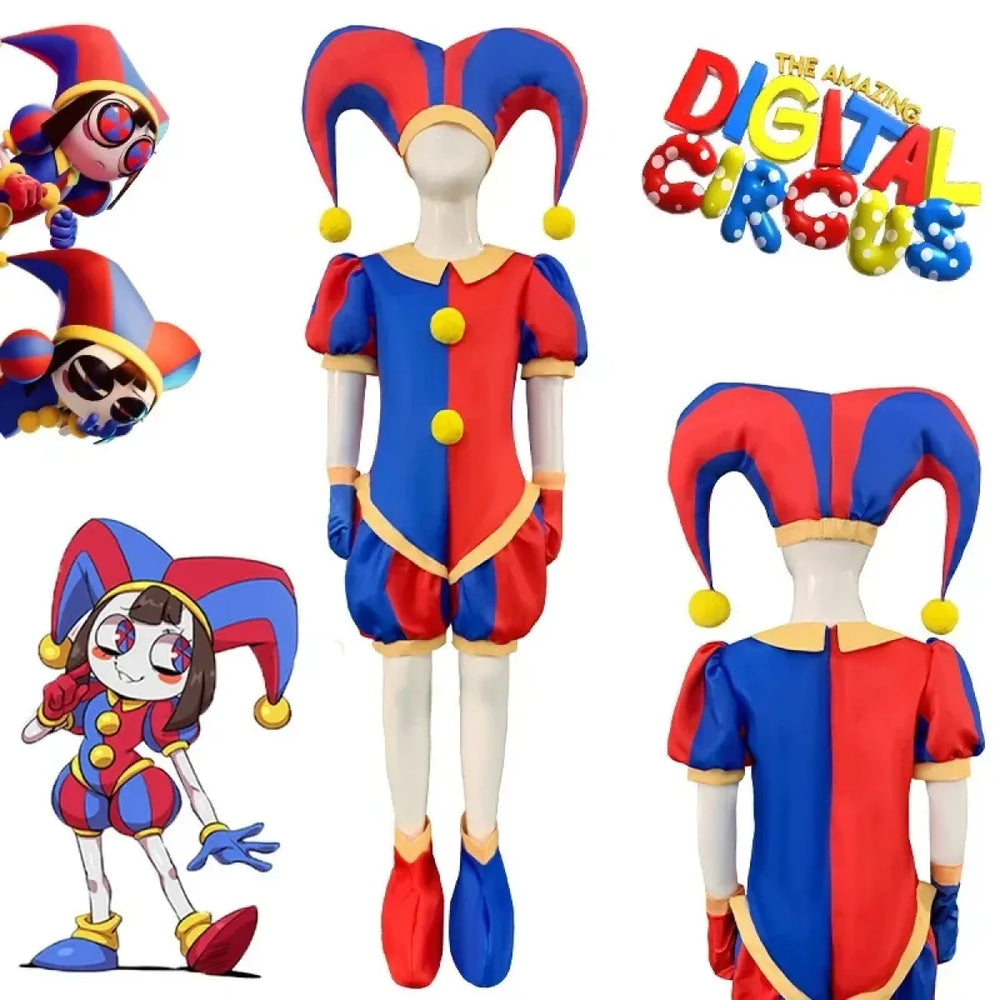 Pomni Cosplay Costume – The Amazing Digital Circus Jumpsuit and Hat - Women’s Clothing & Accessories - Cosplay - 1