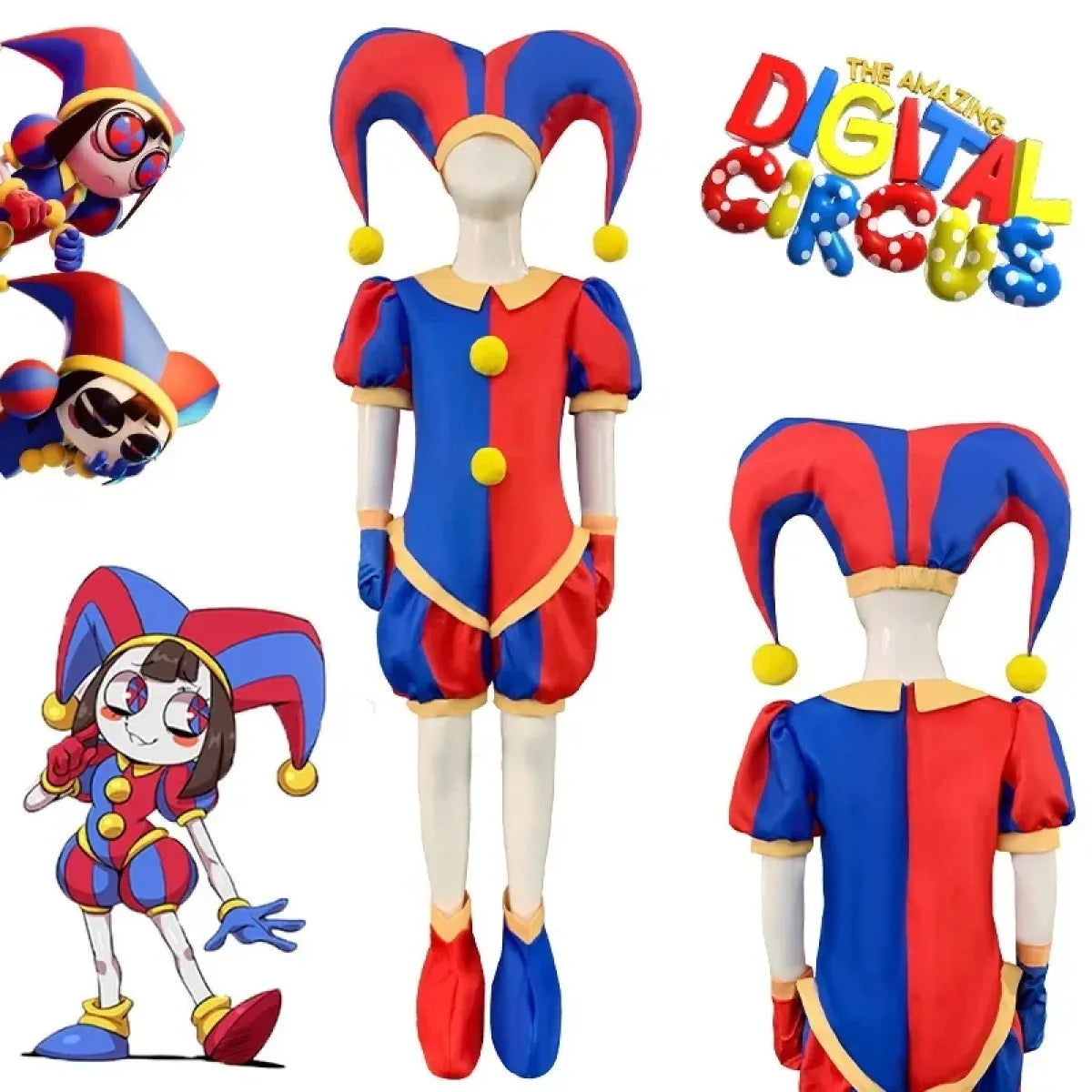 Pomni Cosplay Costume – The Amazing Digital Circus Jumpsuit and Hat - Women’s Clothing & Accessories - Cosplay - 1