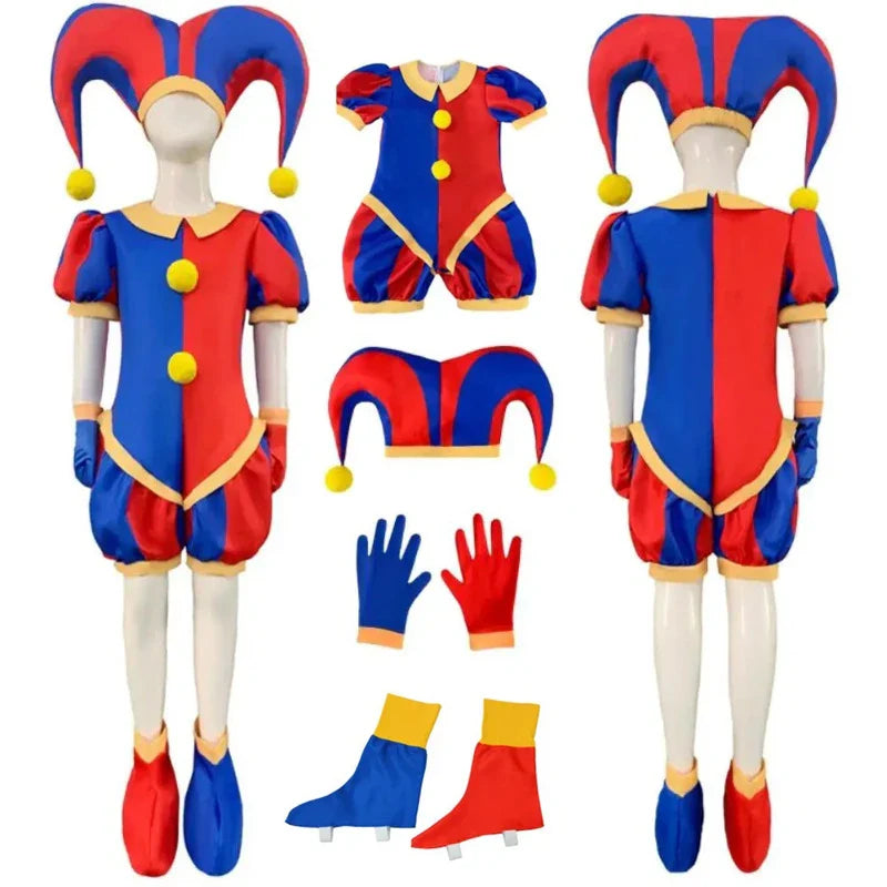 Pomni Cosplay Costume – The Amazing Digital Circus Jumpsuit and Hat - Pomni A / 120cm - Women’s Clothing &