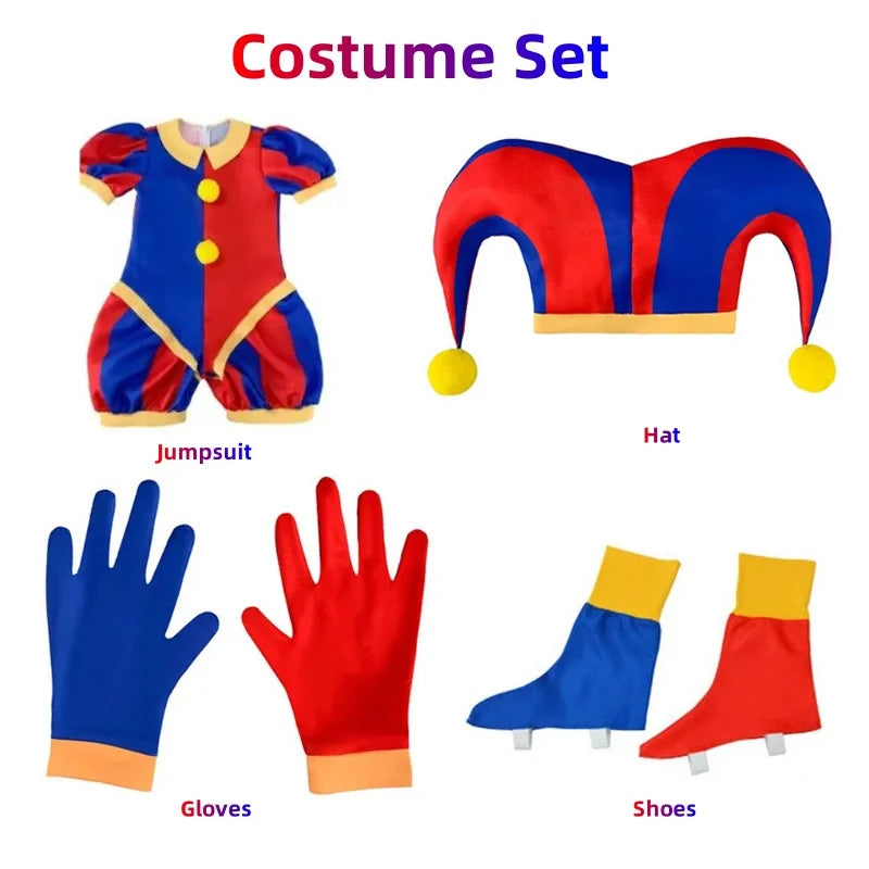 Pomni Cosplay Costume – The Amazing Digital Circus Jumpsuit and Hat - Women’s Clothing & Accessories - Costumes