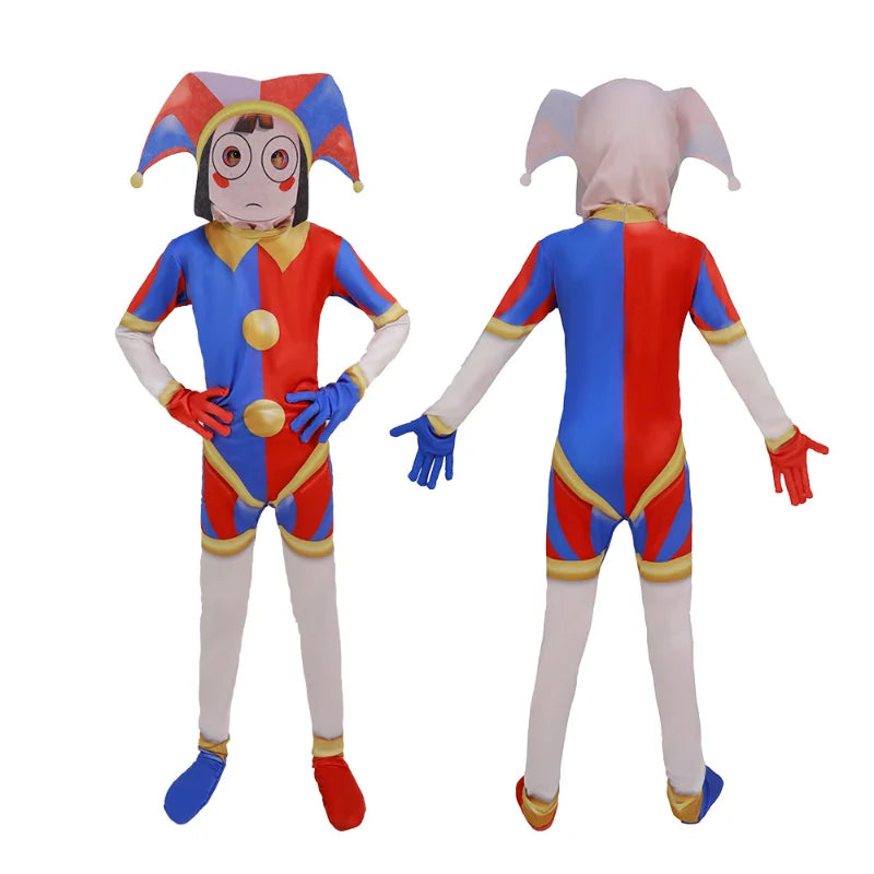 Pomni Cosplay Costume – The Amazing Digital Circus Jumpsuit and Hat - Pomni B / 120cm - Women’s Clothing &