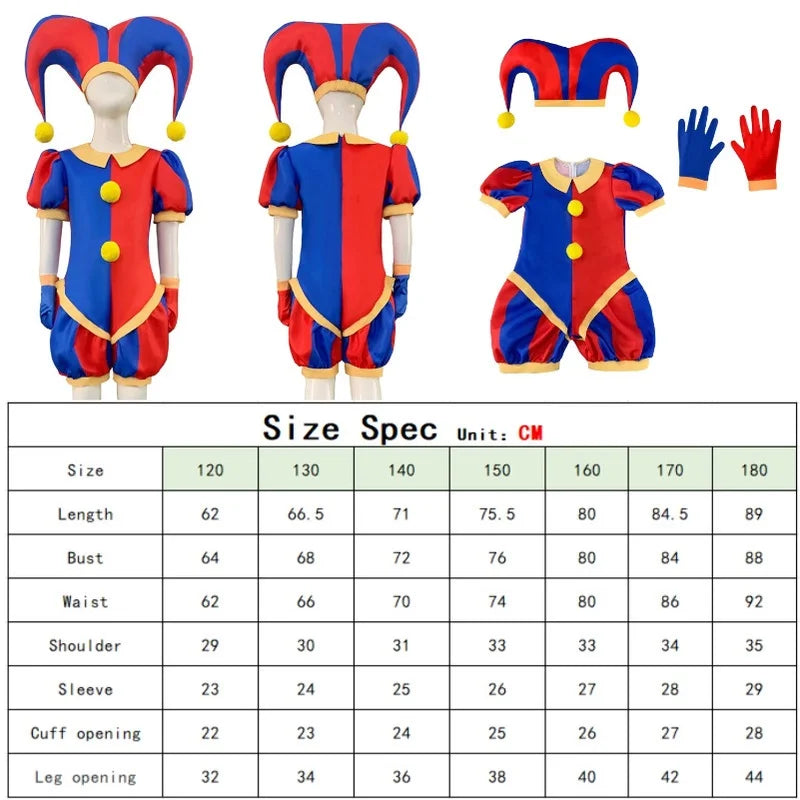 Pomni Cosplay Costume – The Amazing Digital Circus Jumpsuit and Hat - Women’s Clothing & Accessories - Costumes