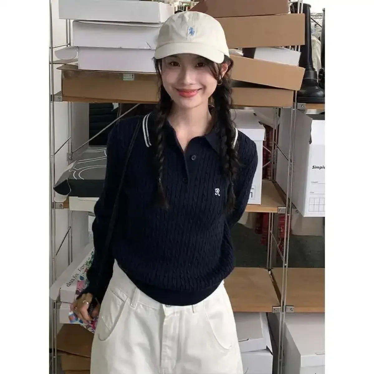 Preppy Knit Polo Sweater - Sweaters - Sweaters - 2