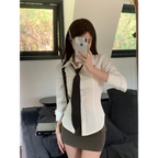 Preppy Slim Embroidered Blouse - Women’s Clothing & Accessories - Blouses - 3