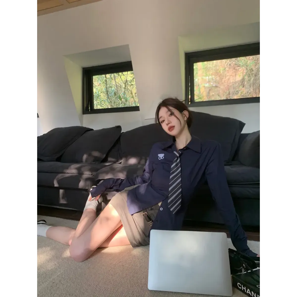 Preppy Slim Embroidered Blouse - Women’s Clothing & Accessories - Blouses - 6