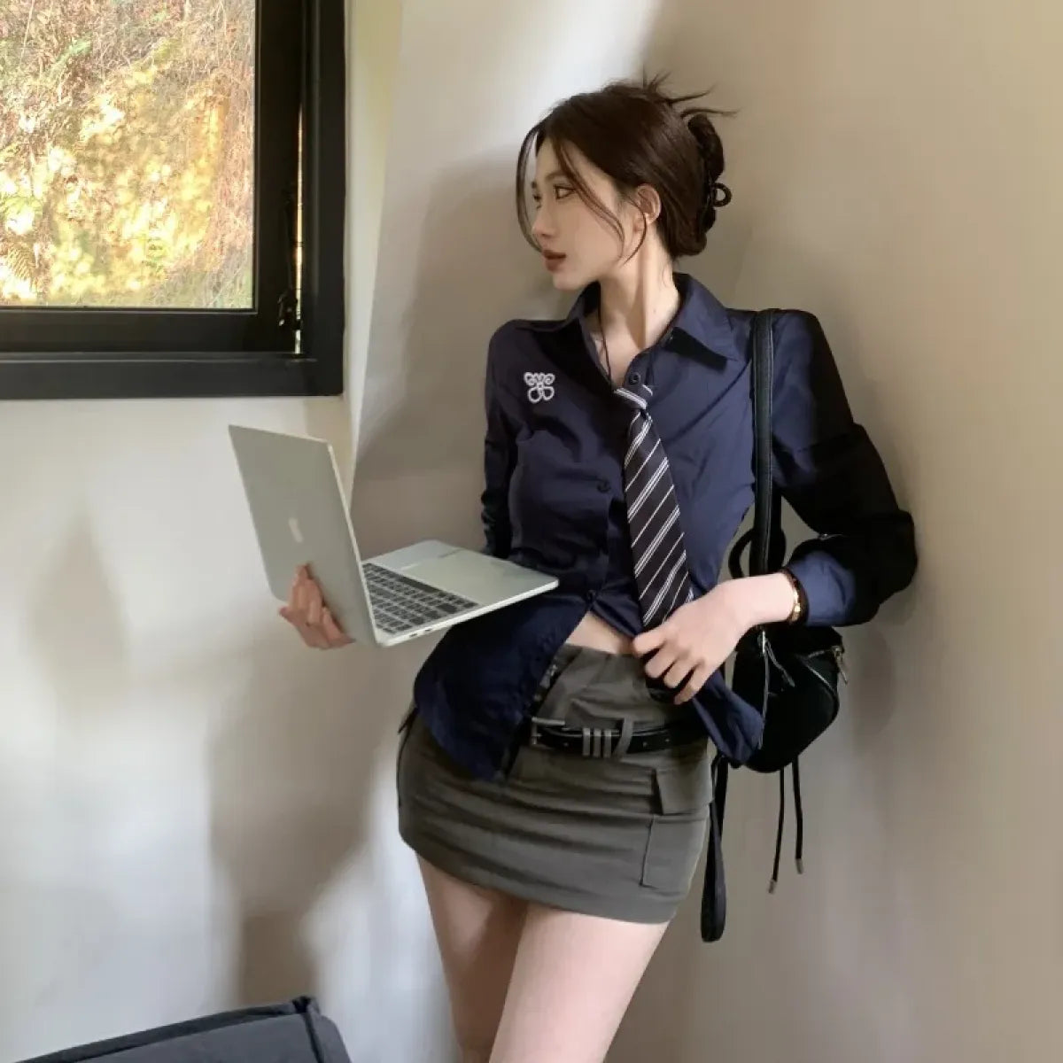 Preppy Slim Embroidered Blouse - Women’s Clothing & Accessories - Blouses - 8