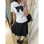 Preppy Stripe Ruffle Blouse - Women’s Clothing & Accessories - Blouses - 1