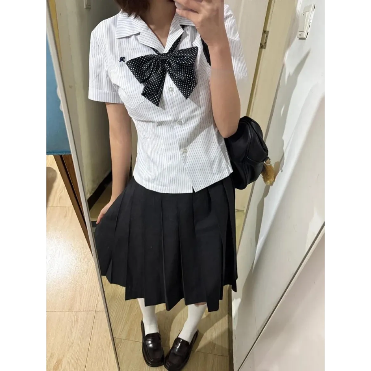 Preppy Stripe Ruffle Blouse - Women’s Clothing & Accessories - Blouses - 1