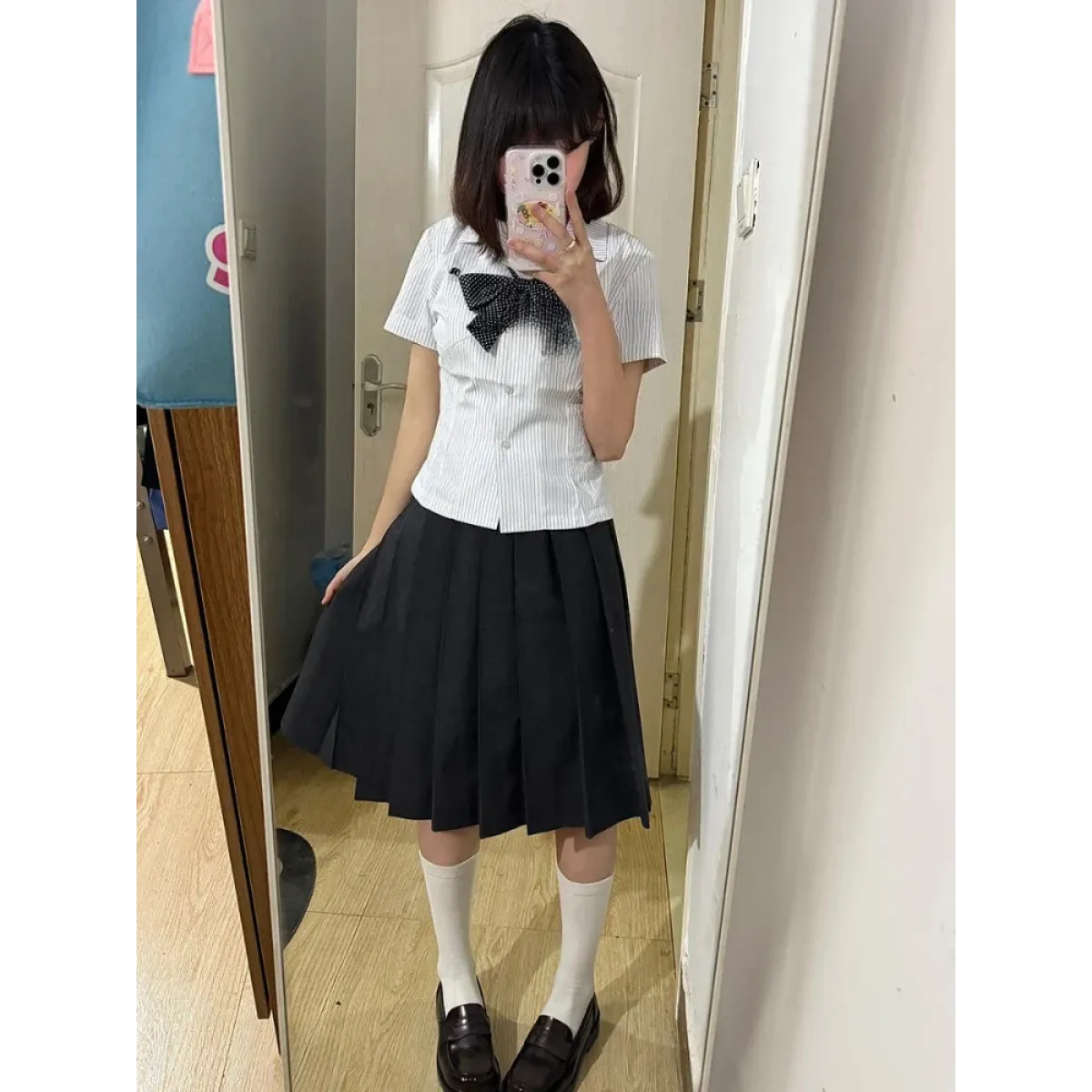 Preppy Stripe Ruffle Blouse - Women’s Clothing & Accessories - Blouses - 3