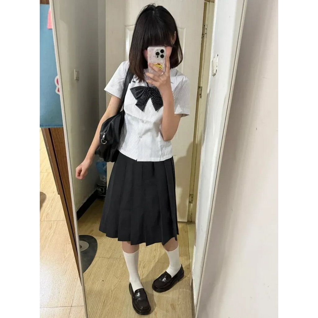 Preppy Stripe Ruffle Blouse - Women’s Clothing & Accessories - Blouses - 4