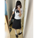 Preppy Stripe Ruffle Blouse - Women’s Clothing & Accessories - Blouses - 4