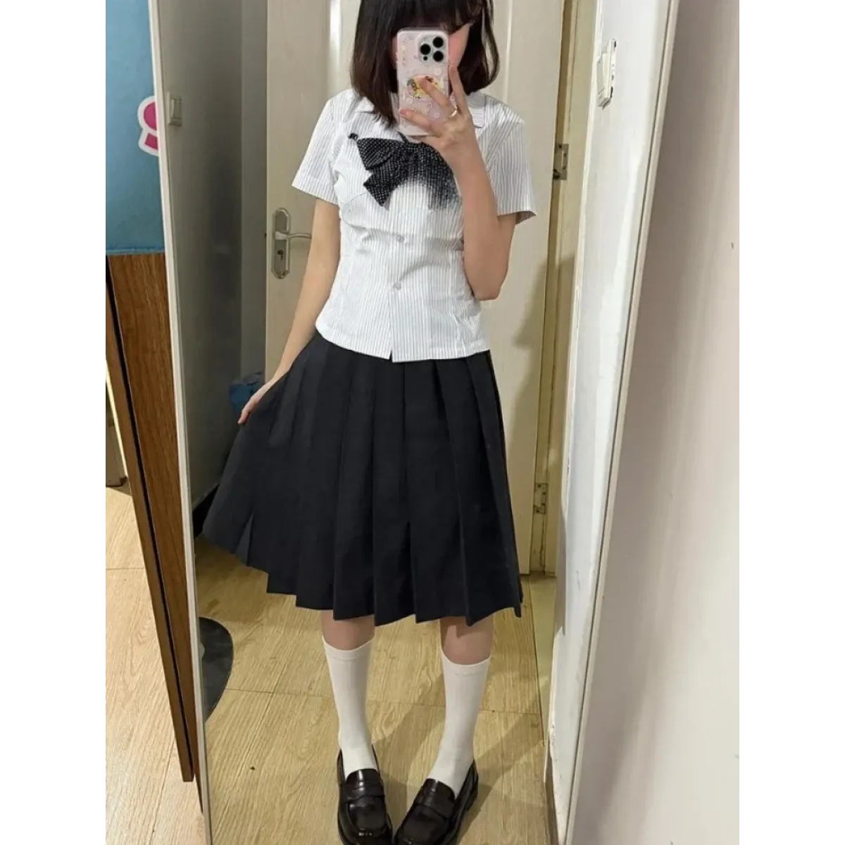 Preppy Stripe Ruffle Blouse - Women’s Clothing & Accessories - Blouses - 6