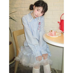 Preppy Striped Lace Shirt Dress - All Dresses - Dresses - 1