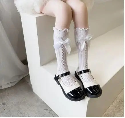 Princess Bowknot Lace Socks - Spring/Summer Calf-Length Stockings - White / 2-10year - Socks & Hosiery - Socks - 6