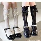 Princess Bowknot Lace Socks - Spring/Summer Calf-Length Stockings - Socks & Hosiery - 1