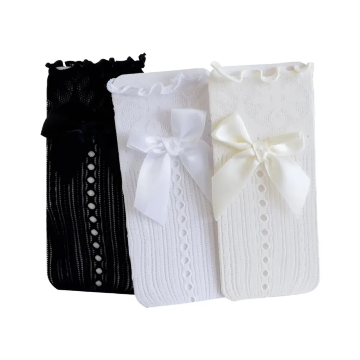 Princess Bowknot Lace Socks - Spring/Summer Calf-Length Stockings - Socks & Hosiery - 5