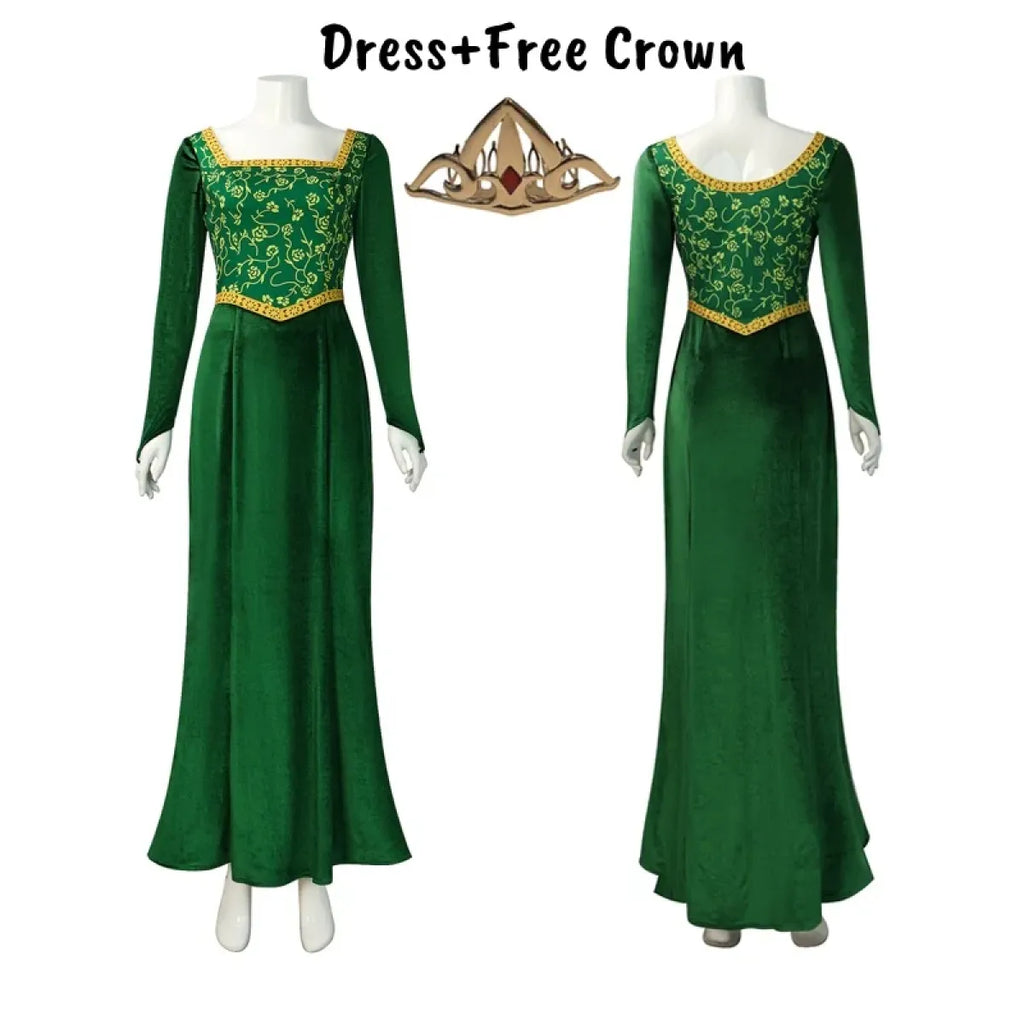 Princess Green Fantasy Cosplay Dress with Crown - All Dresses - Cosplay - 8