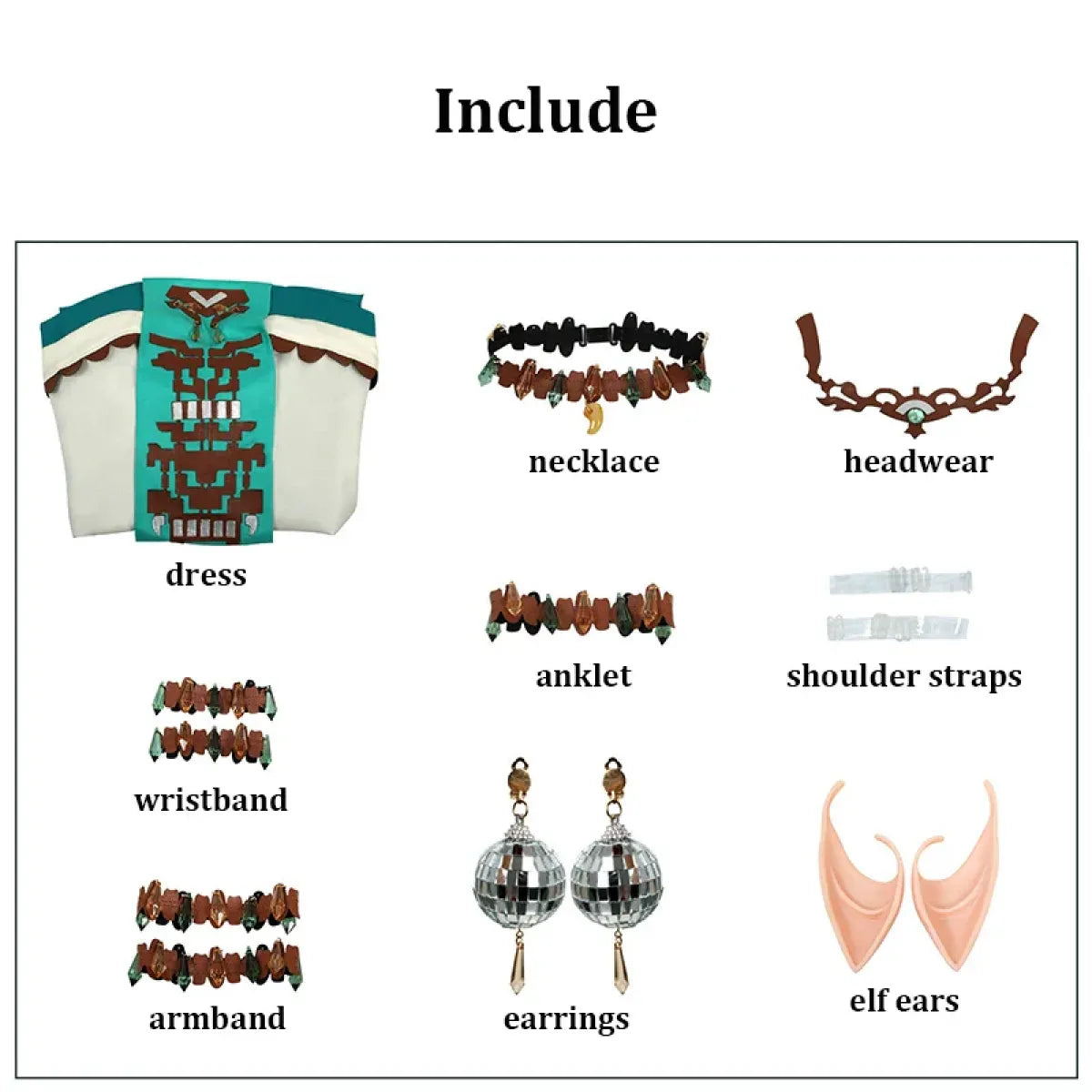 Princess Zelda Cosplay Costume Set with Wig - Dresses - Cosplay - 7