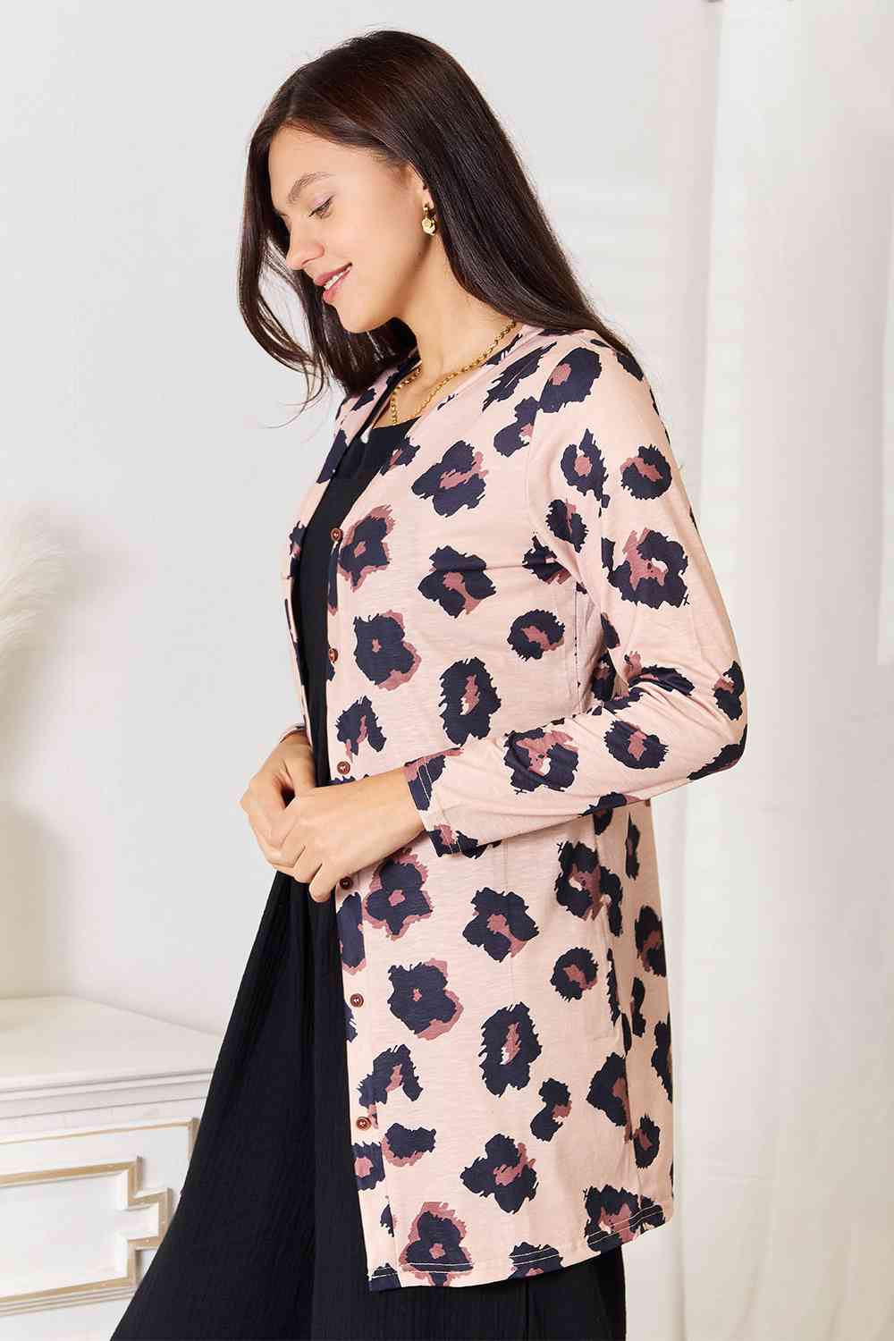 Printed Button Front Longline Cardigan - Women’s Clothing & Accessories - Shirts & Tops - 3 - 2024