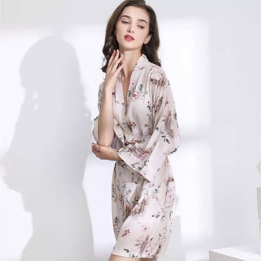 Floral Printed Cotton Robe - Women’s Clothing & Accessories - Pajamas - 1 - 2024