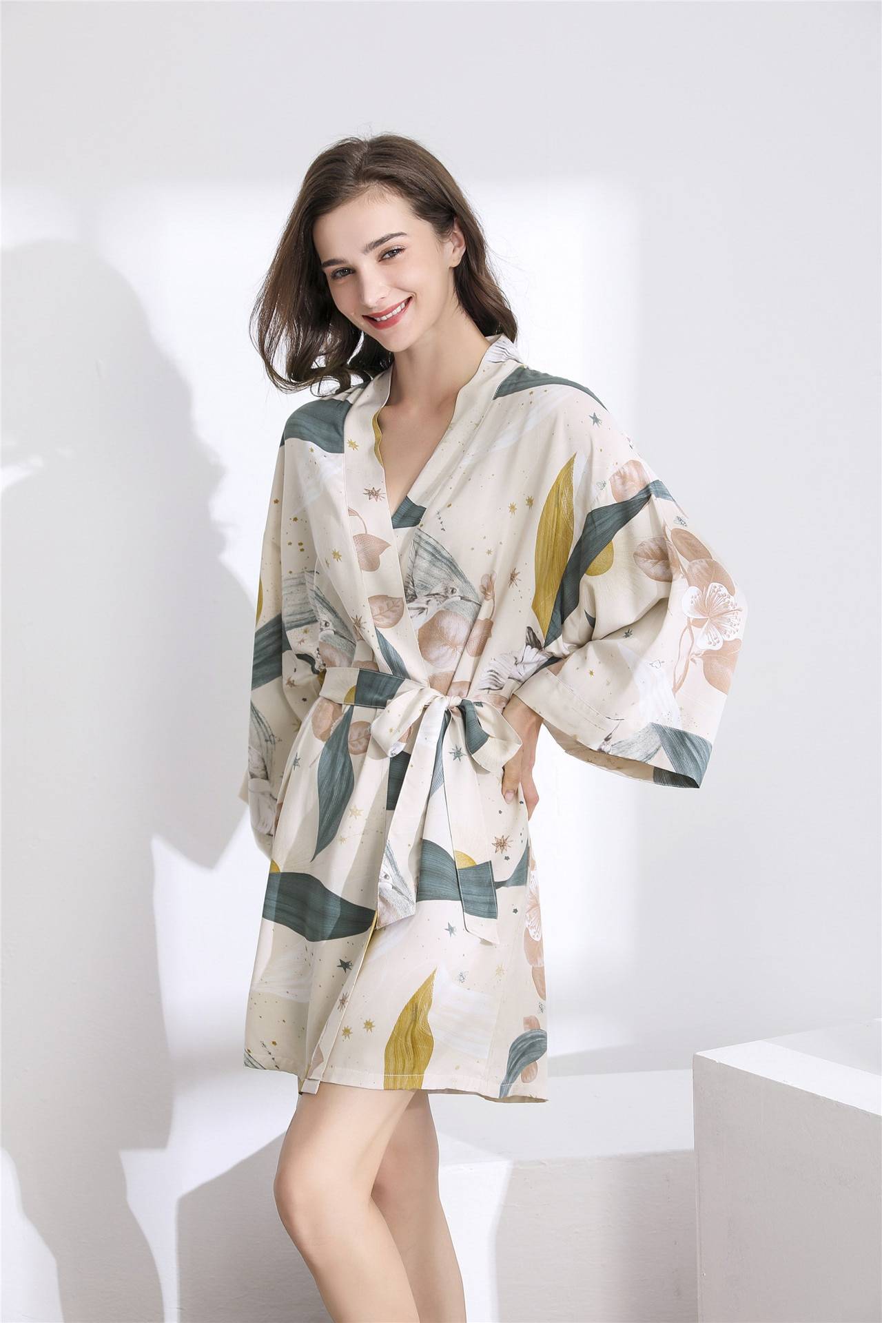 Floral Printed Cotton Robe - Women’s Clothing & Accessories - Pajamas - 8 - 2024