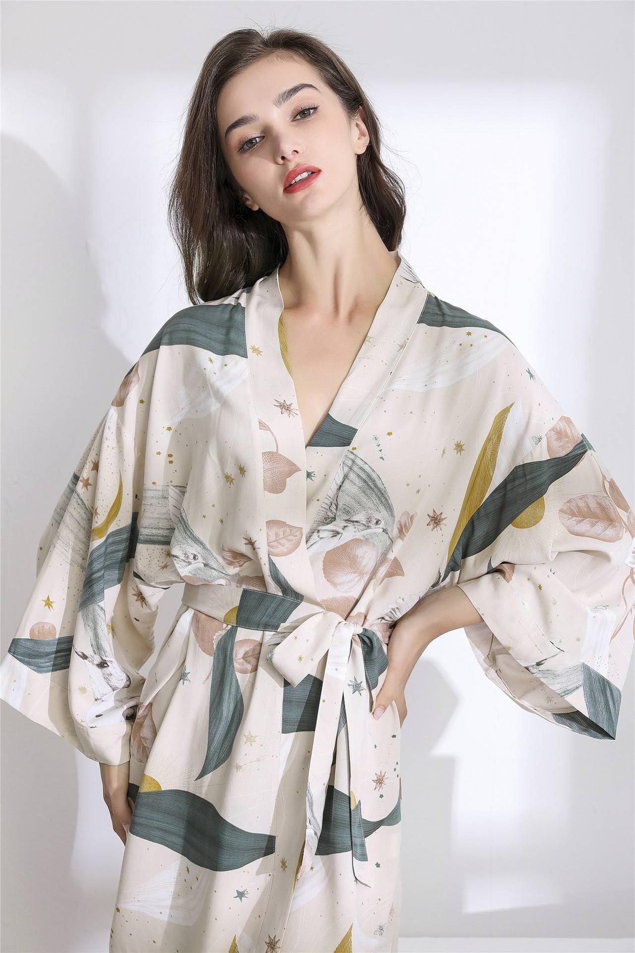 Floral Printed Cotton Robe - Women’s Clothing & Accessories - Pajamas - 9 - 2024