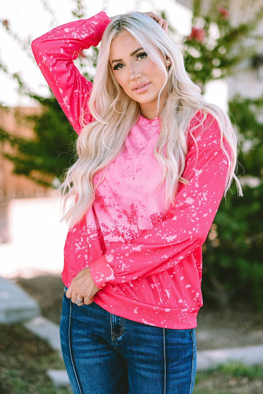 Printed Round Neck Long Sleeve Sweatshirt - T-Shirts - Shirts & Tops - 4 - 2024