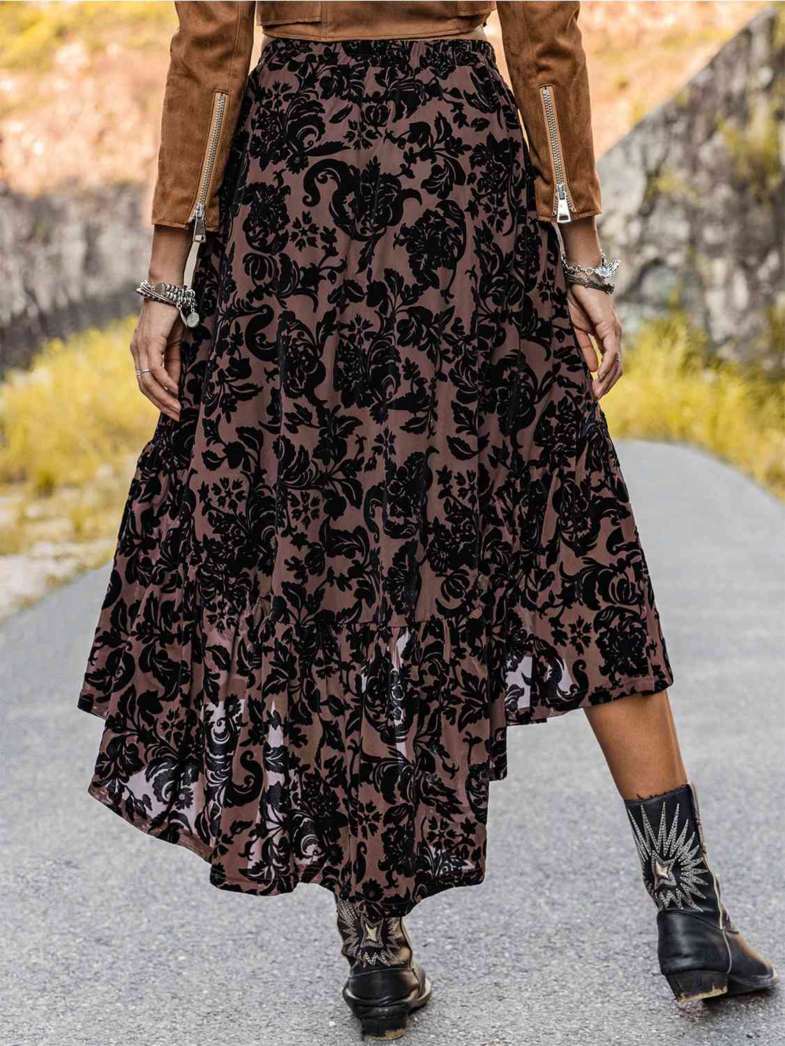 Printed Ruffled Midi Skirt - Bottoms - Skirts - 3 - 2024