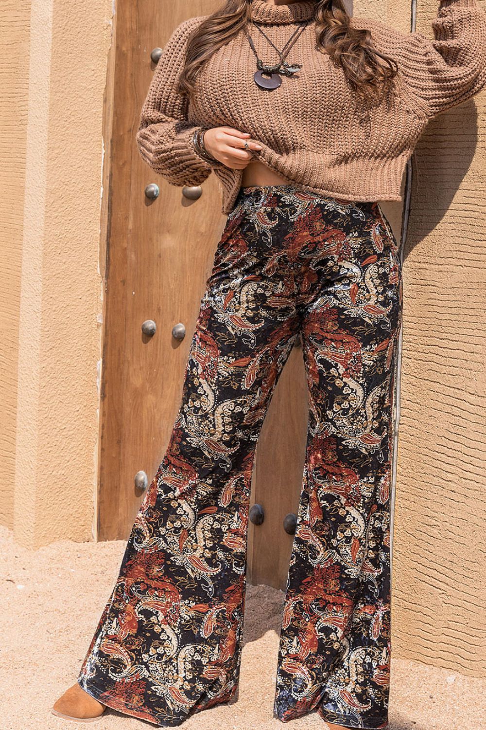 Plus Size Printed Wide Leg Long Pants - Bottoms - Pants - 4 - 2024