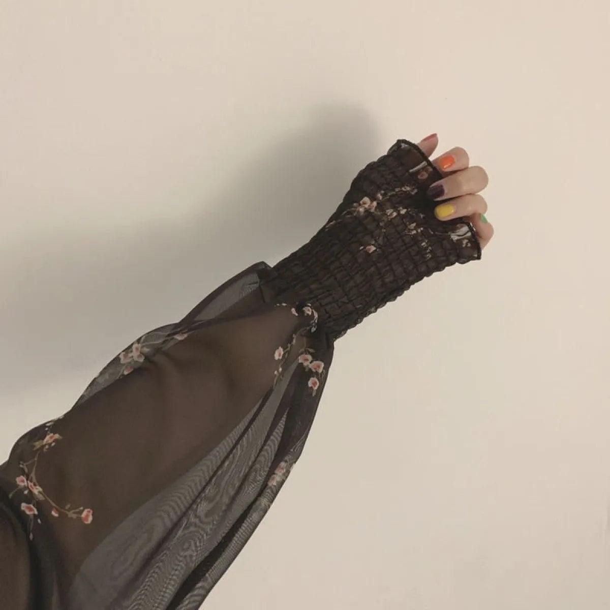 Vintage Flower Puff Sleeve Dress - All Dresses - 2