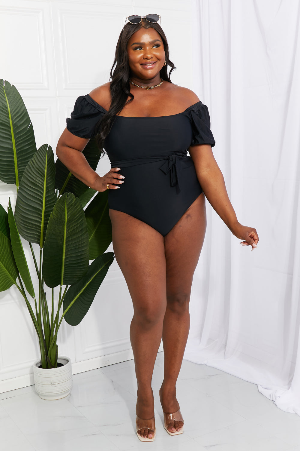 Salty Air Puff Sleeve One-Piece in Black - Women’s Clothing & Accessories - Swimwear - 9 - 2024