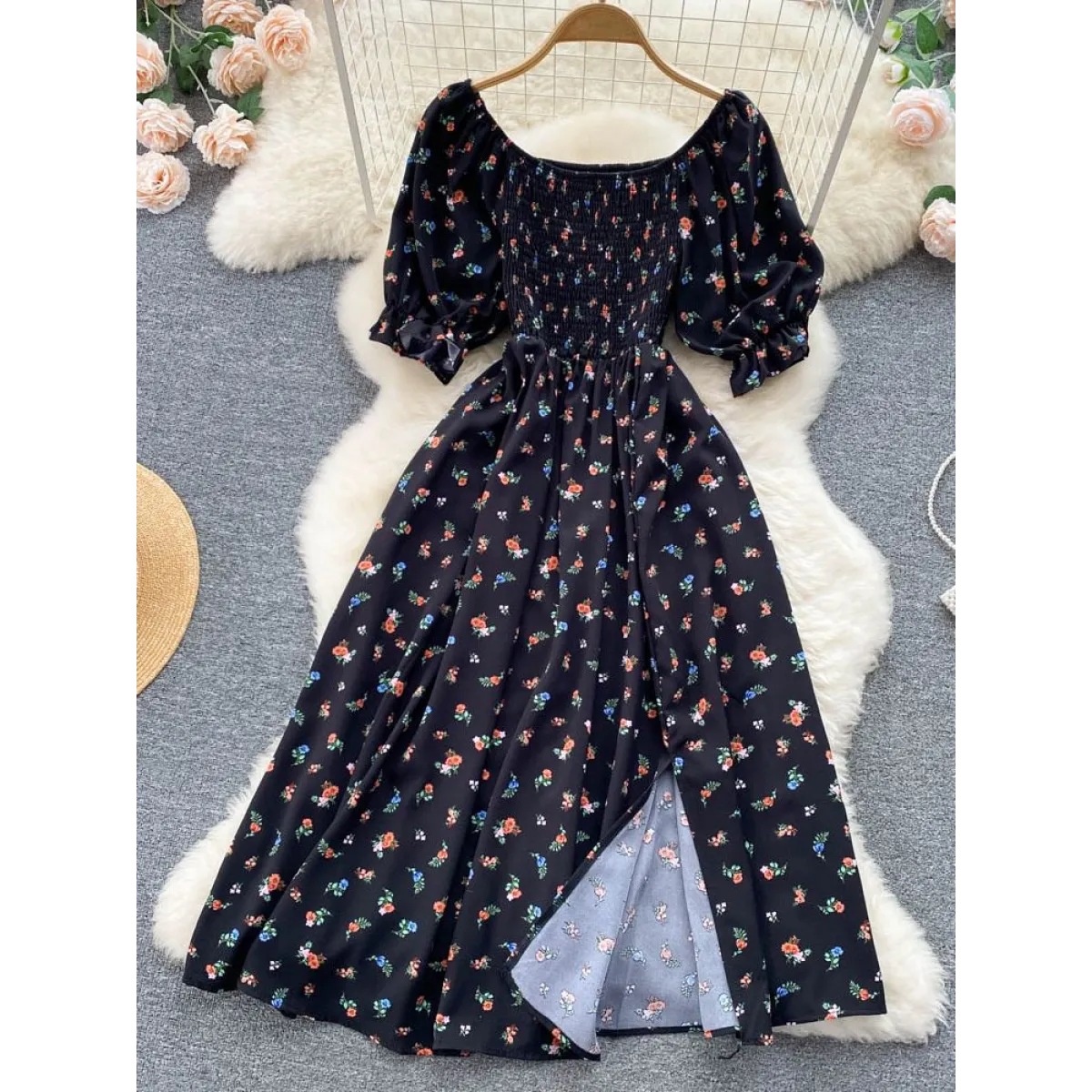 Puff Sleeve Party Dress - All Dresses - 21