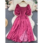 Puff Sleeve Party Dress - All Dresses - 22