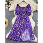 Puff Sleeve Party Dress - All Dresses - 25