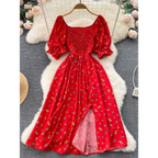 Puff Sleeve Party Dress - All Dresses - 26