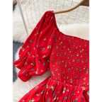 Puff Sleeve Party Dress - All Dresses - 6